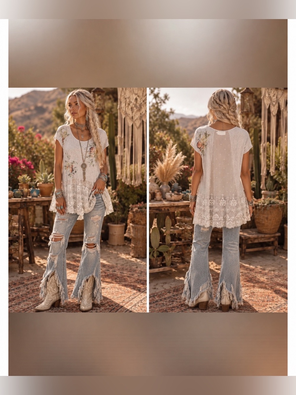 NWT Johnny Was 4 Love & Liberty Floral Lace Blouse